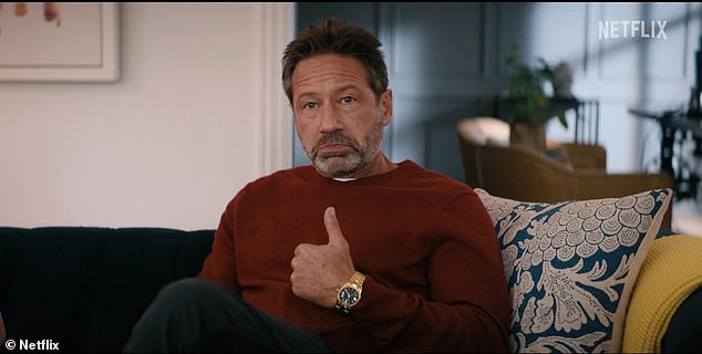 Handsome: David Duchovny plays Ezra's father