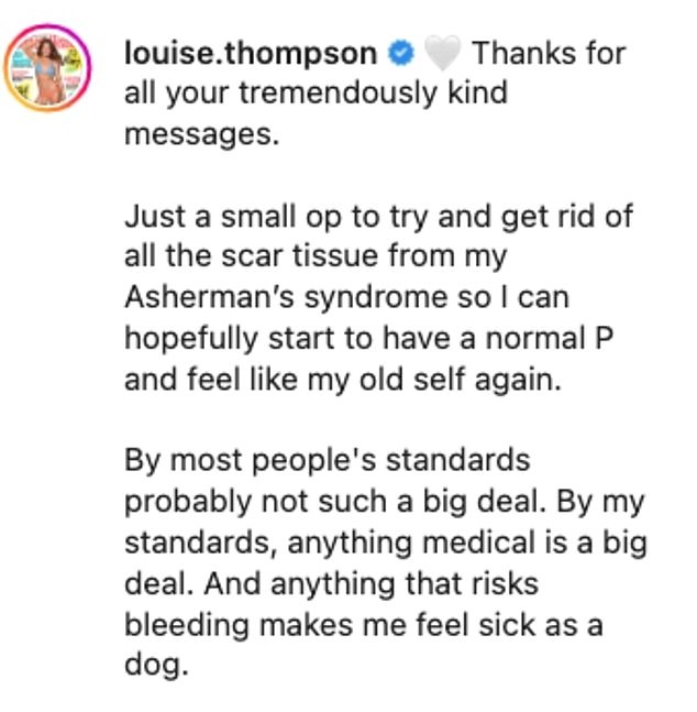 1674502269 267 Louise Thompson Reveals She Had Surgery Amid Battle With Ashermans