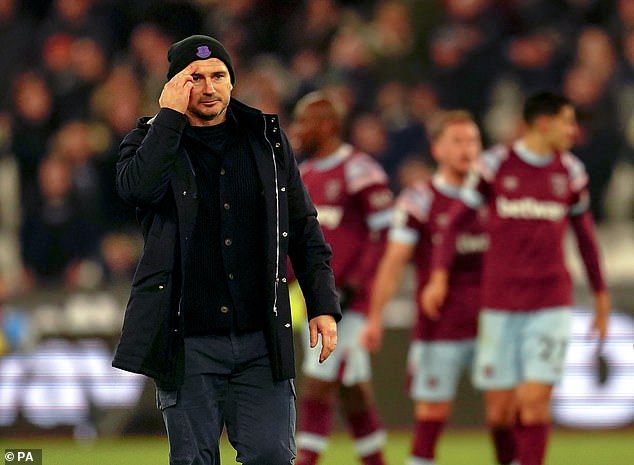 Lampard's last game as Everton manager was a 2-0 loss to West Ham on Saturday.