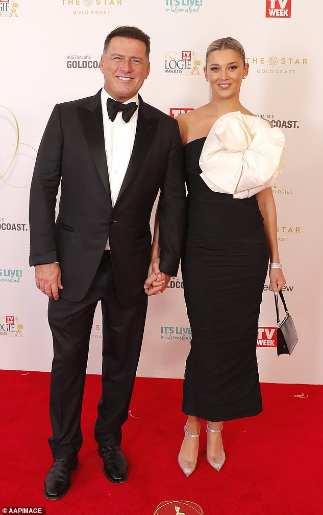 A source told Woman's Day magazine that Jade, 30, was envious of the lifestyle enjoyed by her older sister Jasmine, whose husband, Karl Stefanovic, has a reported net worth of $7 million.  Pictured: Karl and Jasmine at the TV Week Logie Awards, June 19, 2022