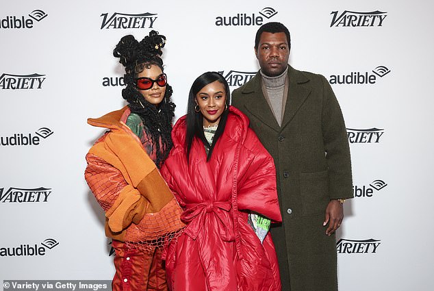 Rolling camera: Teyana posed on the red carpet with the director of The thousand and one AV Rockwell and his co-star Will Catlett