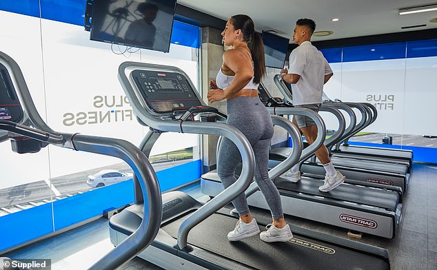 Clean blue, sandstone and gray color schemes give the gyms a futuristic feel, while new technology means members can enter with their phone instead of a key card.