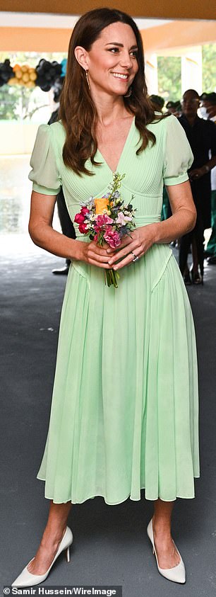 Over the past year, Kate has stood out with her event color choices.