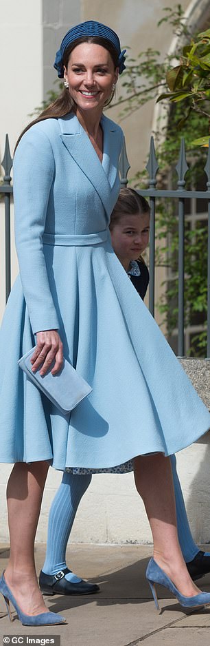 Kate wore pale blue for an Easter service in 2022