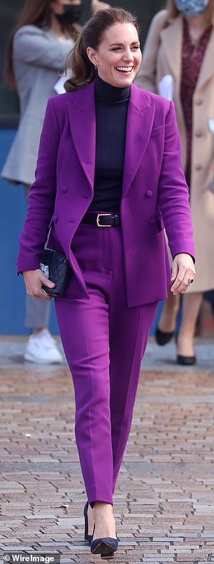 Kate was jolly in purple in Londonderry in 2021