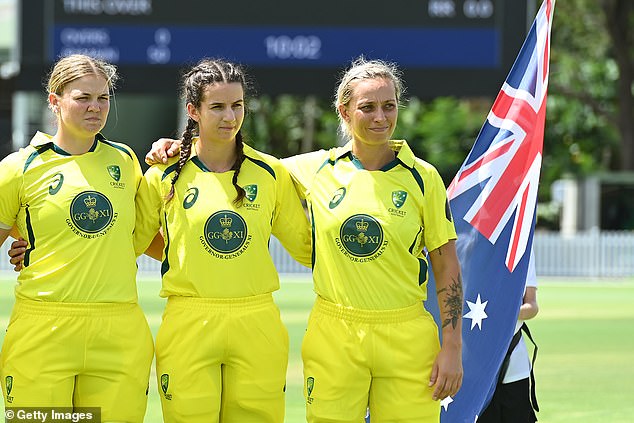 Ash Gardner (right, pictured before captaining the Governor General's XI against Pakistan earlier this month) has been scathing about Cricket Australia's decision to schedule a game on Australia Day.