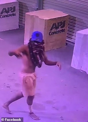 Alice Springs has been faced with a wave of juvenile crime (a young man is pictured here trying to break into Alice Spring's Todd Tavern)