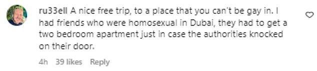 After Wilson first posted about the luxury trip on Instagram, many followers questioned why he was promoting tourism in a country where same-sex acts are a criminal offense, although these laws are not always enforced.