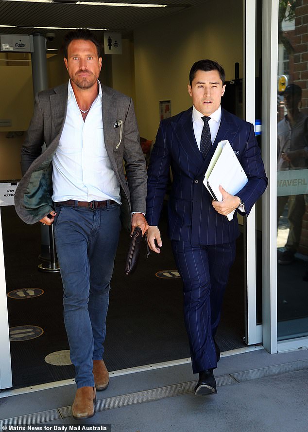 Tregoning was supported by his parents and his lawyer Bryan Wrench (pictured together outside court) when he appeared at Waverley Local Court.