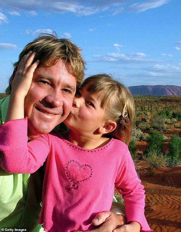 Steve, known to millions of people around the world as 'the crocodile hunter', died on September 4, 2006, at the age of 44, after being pierced in the chest by a ray while filming a documentary about the Great Coral barrier.  (Steve is pictured here with a young Bindi)