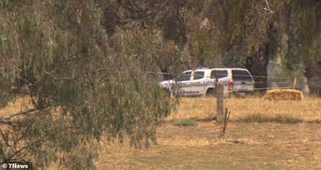 Police photographed at the scene on private property in Moss Road, Barnawartha North on Christmas Day 2020