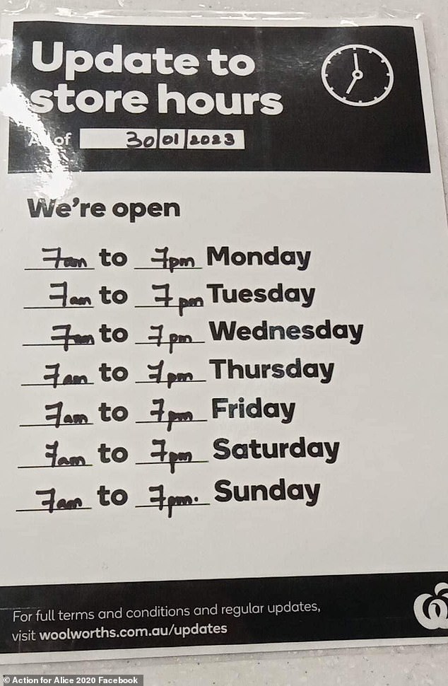 The store had to move its closing time from 9:00 pm to 7:00 pm (pictured) for the safety of staff and customers as the inner city experiences a wave of juvenile crime.