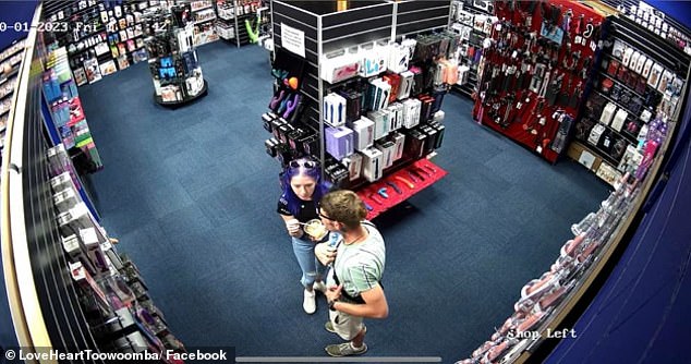 Lover Heart Adult Shop manager Ash Sturner told Daily Mail Australia that the man had visited the shop with his partner.