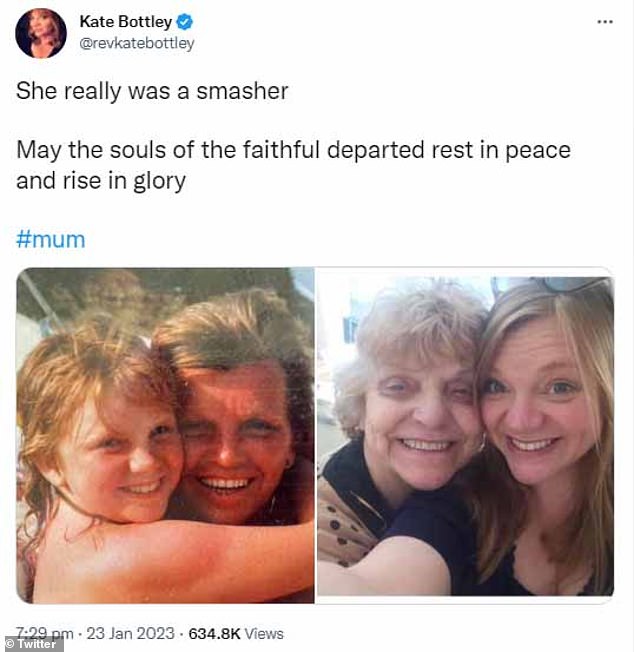 Tribute: Kate shared photos of herself with her mom and paid tribute in a post, writing: 