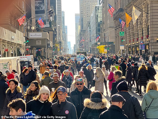 Fifth Avenue is seen last month during a temporary closure to automobile traffic.  Santos claims his shoes were stolen on the busy thoroughfare in the middle of the afternoon.