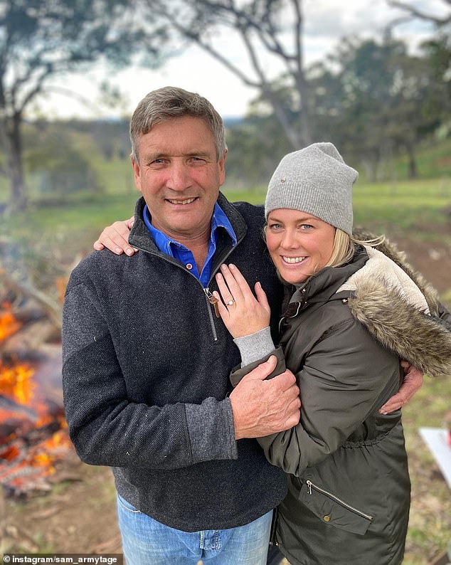 In recent years, Sam has moved to the country and lives on a Bowral property that she shares with her husband Richard Lavender.  both in the photo