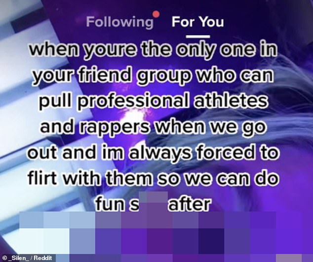 Another young woman, from New York, admitted on TikTok that she is the 'only one in her group of friends' who can attract professional athletes