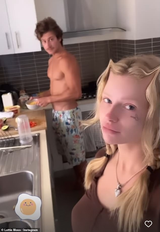 Full Treatment: Daniel is said to be 'coddling' Lottie when she visits him in Australia, with the hunk cooking her a Monday morning breakfast.