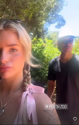 Update: She filmed herself and her boyfriend strolling through the zoo and shared the clip on Instagram.