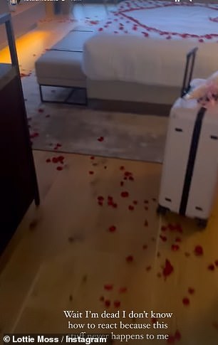 Cute: Last week, Daniel surprised him with a room full of rose petals when they started their journey.