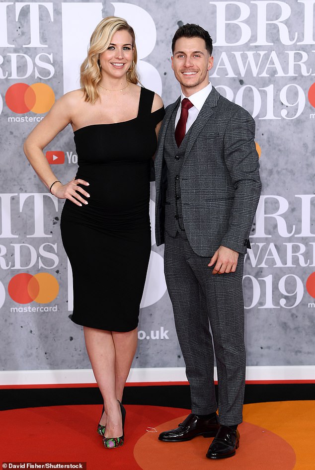 Exciting: The actress, 38, and the Strictly Come Dancing pro (pictured in 2019), 32, shared that they are expecting a baby boy, due later this year