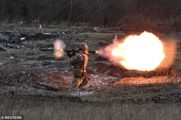 A soldier fires an RPG-7 anti-tank grenade launcher during exercises earlier this week.