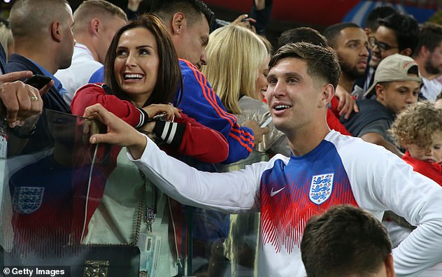 Example: Stones was supported by her then-partner Millie at the 2018 World Cup in Russia (pictured)