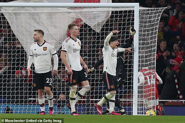 United conceded three goals to Arsenal in a costly defeat for their Premier League title aspirations