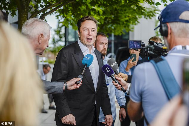 Musk, pictured in Norway in August 2022, was forced to resign as Tesla's CEO over the charge.