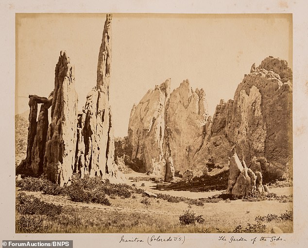 A single cabin can be seen in this stunning image taken by Hobhouse at the famous Garden of the Gods, named for its rock formations, in Colorado Springs.