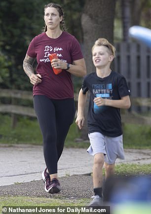 Shanna was seen enjoying some downtime with 9-year-old twins Liam and Abbie, her children from Bridegan, 33.