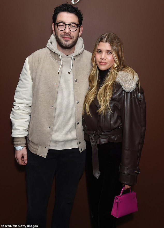 Love: Sofia posed with her fiancé Elliott Grainge at the Midnight in Los Angeles event last week