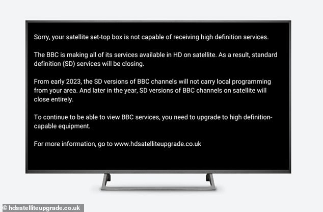 If you see this message it means you are going to be impacted by the BBC’s changes to its SD and HD channels
