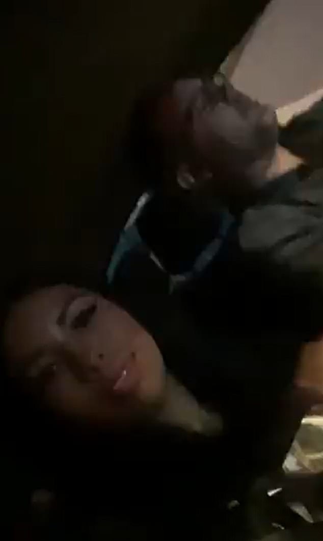 Still image from a video sent by Colombian DJ Valentina Trespalacios (left) on Saturday as her boyfriend from Texas, John Poulos (right), was driving in Bogotá hours before she was found dead stuffed in a suitcase abandoned in a dumpster.  Poulos, according to Colombia's migration agency, fled the country on a flight to Central America on Sunday before his future wife was found by a homeless person looking for recyclable materials.