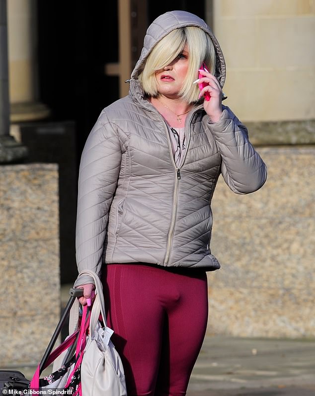 Bryson pictured outside Glasgow High Court.  She today she was sentenced for two rapes