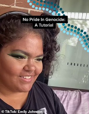 Barkindji, Wakawaka and Birrigubba Tiktok influencer Emily Johnson (pictured) shared a tutorial on how to decline Australia Day party invites