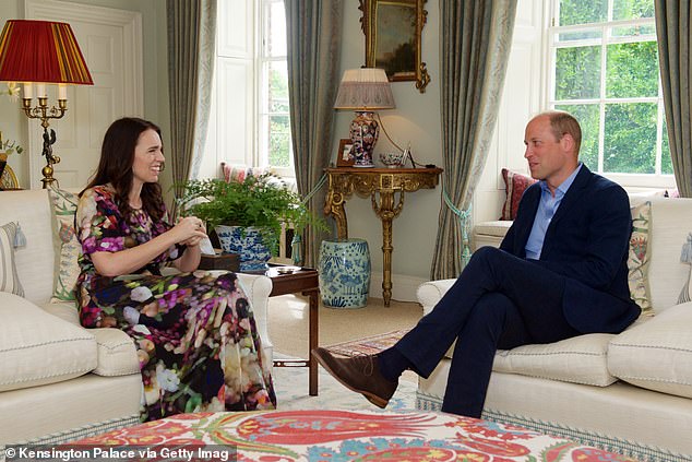 The ex-Prime Minister and Prince William met at Kensington Palace last year when she visited this summer, on her first trip to the UK since the Covid-19 pandemic