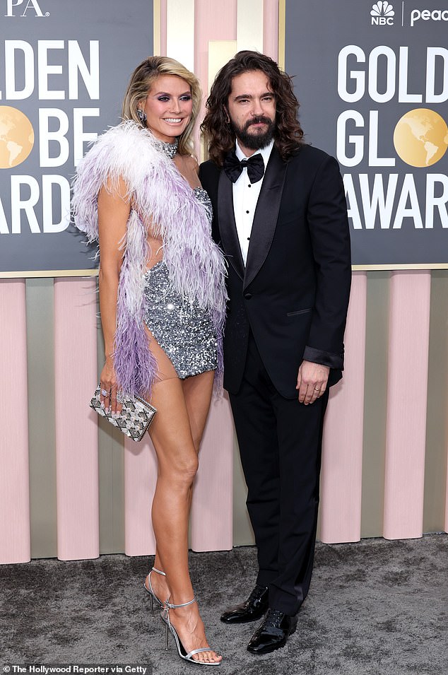 Lovebirds: Heidi is currently married to Tokio Hotel guitarist Tom Kaulitz after the two tied the knot in 2019;  the couple seen earlier this month at the 80th annual Golden Globe Awards