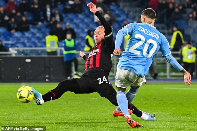 The midfielder applied a calm shot to help reassert Lazio's dominance in the first half.