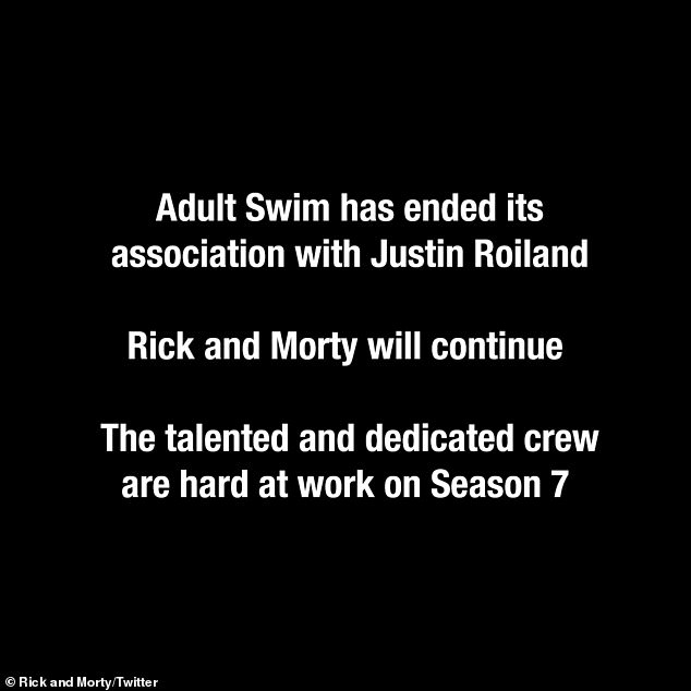 Cutting Ties: Comes nearly two months after Adult Swim, the late-night programming block that airs Rick and Morty, cut ties with Roiland in the wake of the allegations.