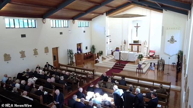 SYDNEY, AUSTRALIA - Newswire Photos JANUARY 25, 2022: , Still video of the interior of a requiem mass in celebration of the life of Senator Jim Molan, at St Paul's ANZAC Memorial Chapel in Canberra.  Image: Provided via NCA NewsWire