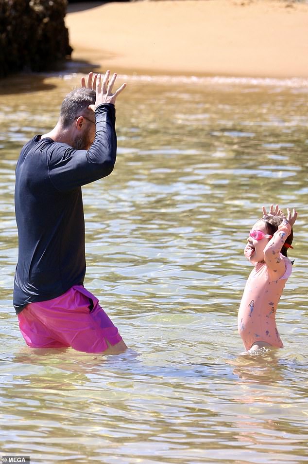 Hamish made faces with his daughter