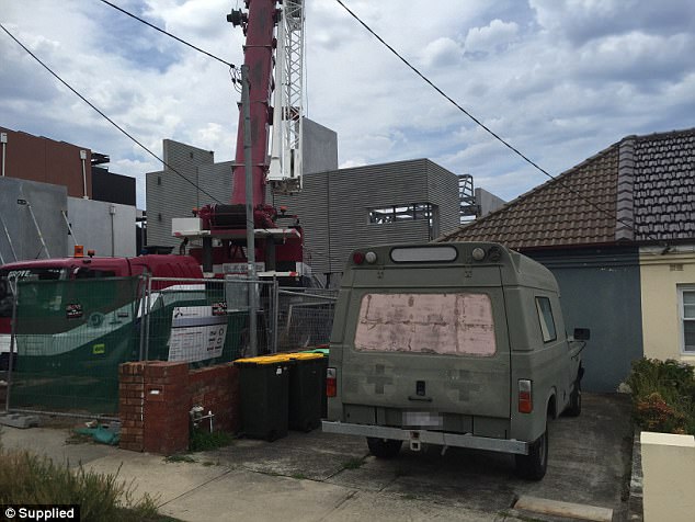 Sebastian's neighbors (house pictured to the right) claimed that the two-year construction process had significantly affected his health.