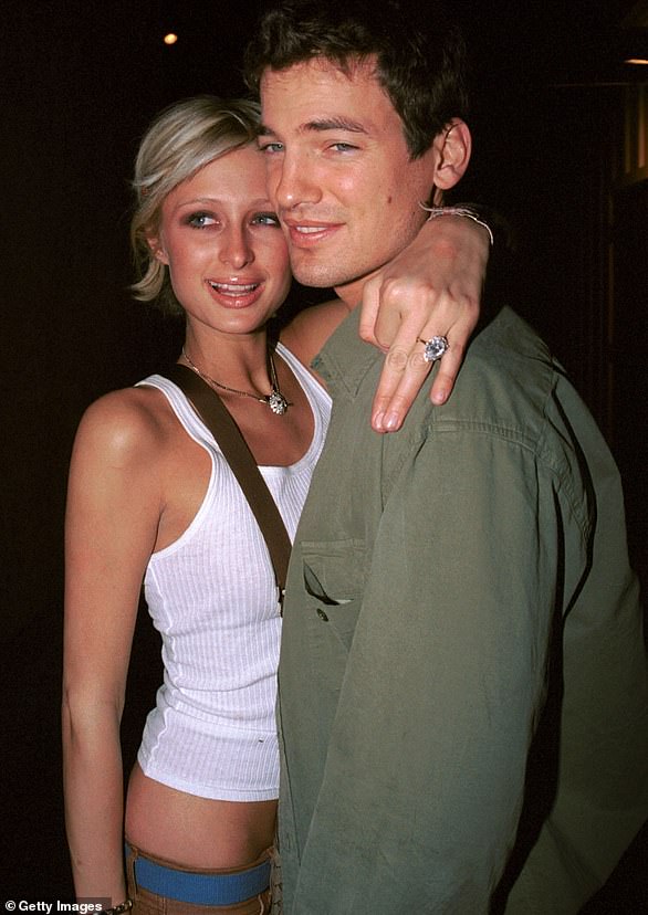 First great love: Paris and her ex-boyfriend, model Jason Shaw, in 2002