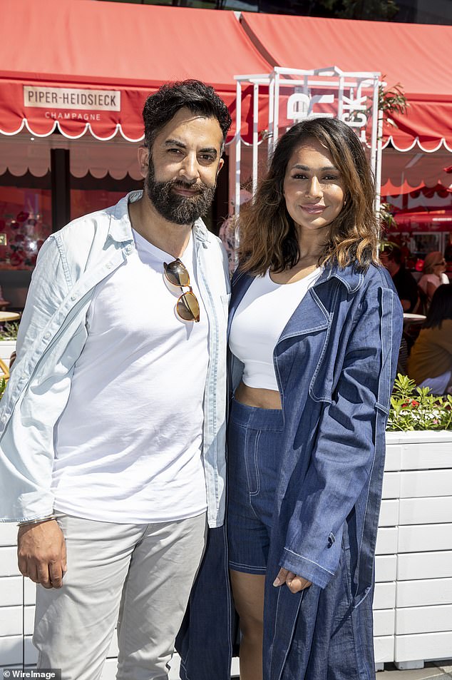 The Block's Sharon Johal and Ankur Dogra also dressed to impress with the former Neighbors star opting for a faux jean outfit.