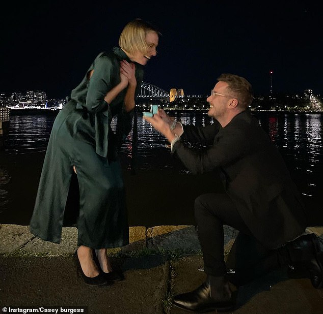 Casey and Matt announced their engagement in July after a year and a half of dating.  She proposed to him in front of the Sydney Harbor Bridge.