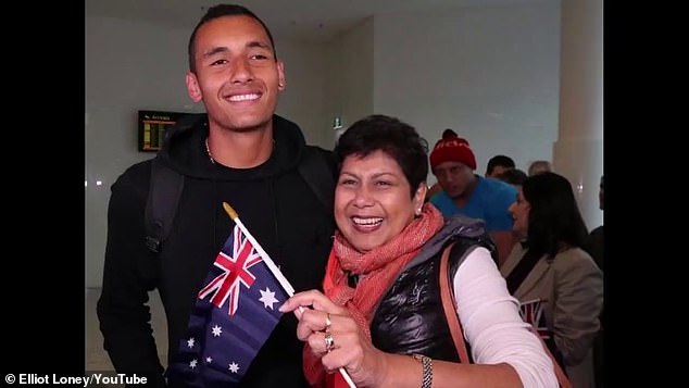 The controversial tennis ace will remain in Canberra with his family while he recovers for the next few weeks before returning to the ATP tour in early March, says his manager Daniel Horsfall.  (Pictured with his mother Nill)