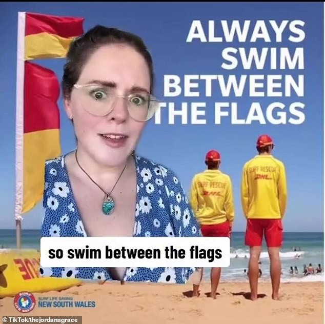 Ms. Grace warned tourists about the dangers of not swimming between the flags on the patrolled beaches.