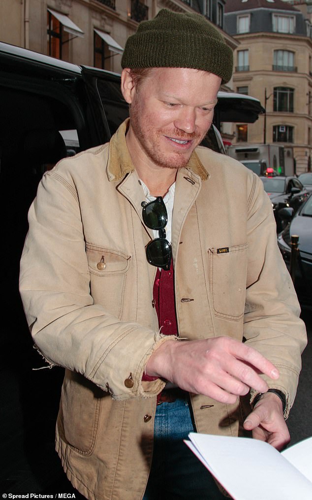 Fans: The actor was also seen signing an autograph for a fan as he left his hotel in Paris on Tuesday.