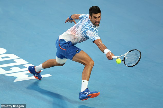 Djokovic took a two-set lead during his match against number 5 seed Andrey Rublev.